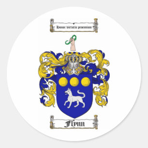 FLYNN-FAMILIENWAPPEN - FLYNN-WAPPEN RUNDER AUFKLEBER