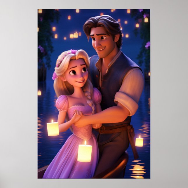 Flynn & Rapunzel Tangled Couple Poster (Vorne)