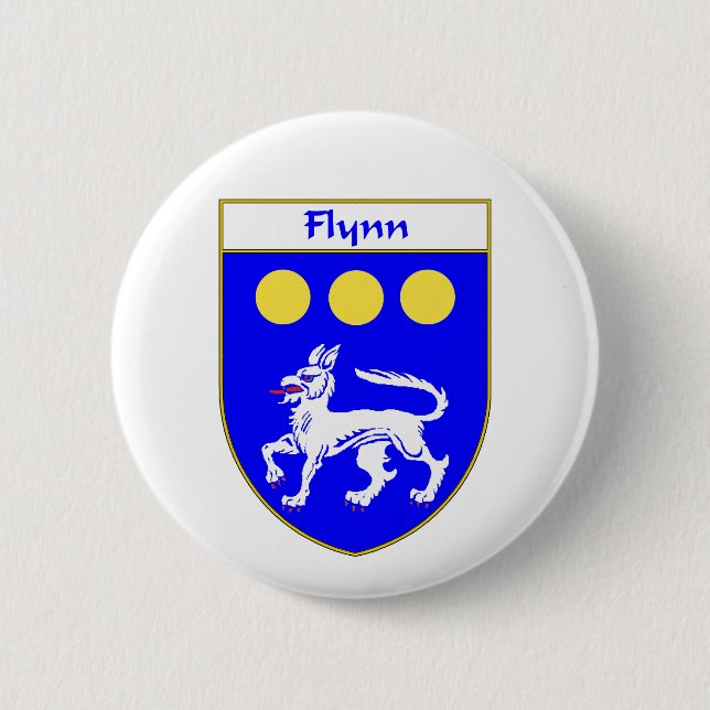 Flynn-Wappen/Familienwappen Button (Vorderseite)