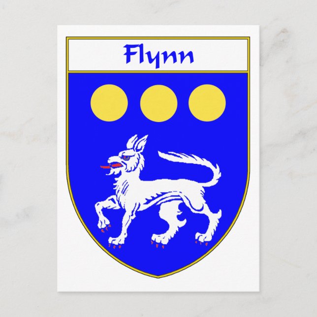 Flynn-Wappen/Familienwappen Postkarte (Vorderseite)