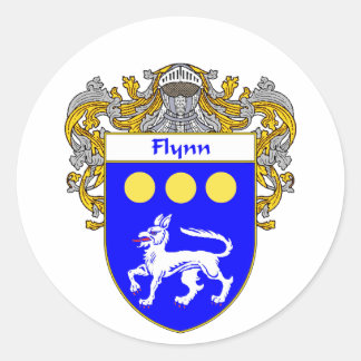 Flynn-Wappen (mantled) Runder Aufkleber