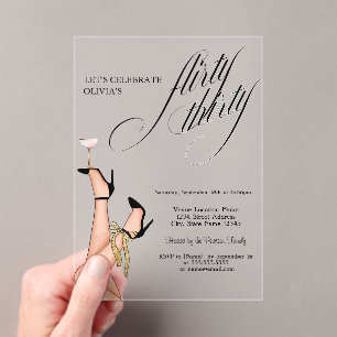 Flyrty Thirty High Heels Cocktail 30. Acryleinladungen