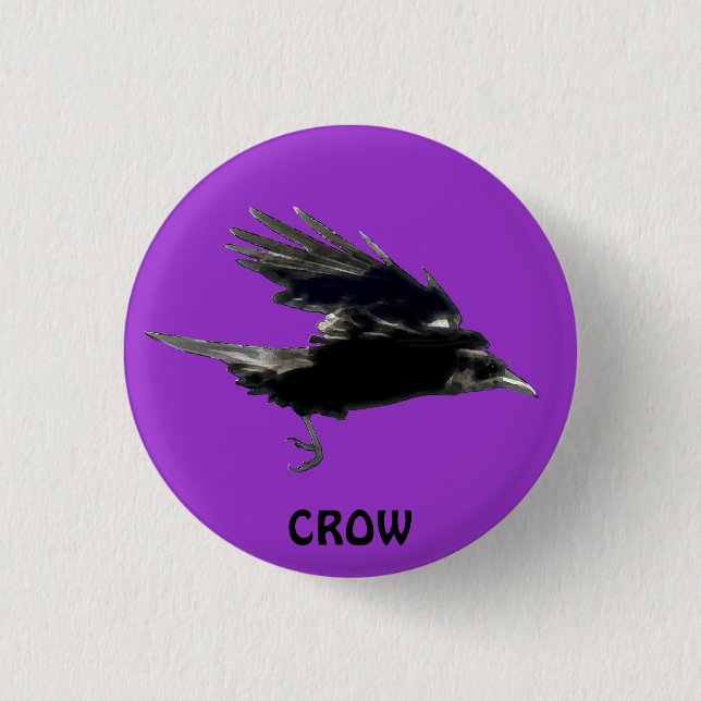 FLYY CROW Raven Wildlife Birds Series Button (Vorderseite)