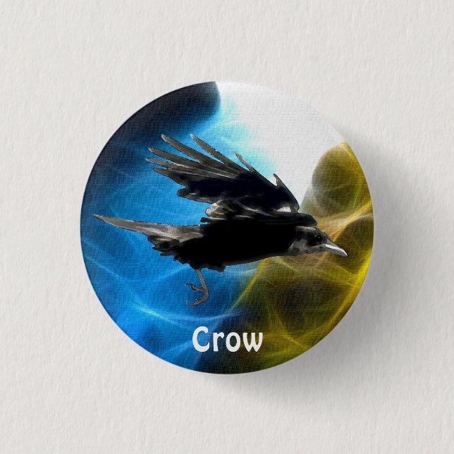 FLYY CROW Raven Wildlife Birds Series Button (Vorderseite)