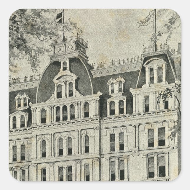 FM Brown & Co Quadratischer Aufkleber (Vorderseite)