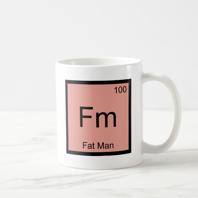 Fm - fetter Mann-Chemie-Element-Symbol-T - Shirt Tasse (Rechts)