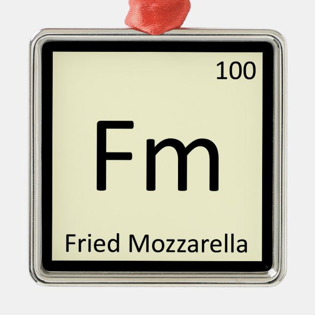 Fm - Fried Mozzarella Appetizer Chemie Symbol Silbernes Ornament (Vorne)