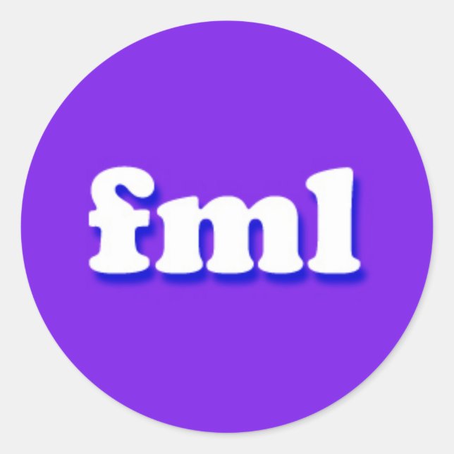 fml Internet Text Message Phrase Runder Aufkleber (Vorderseite)