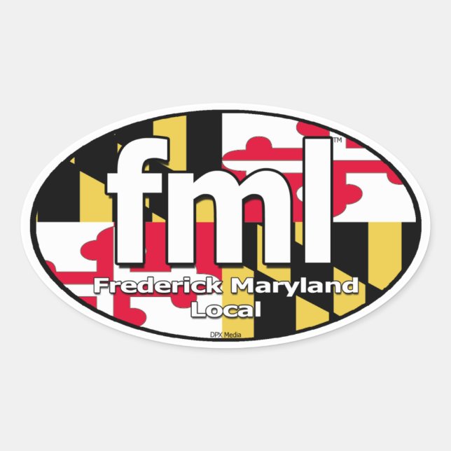 FML Maryland Flaggen-Abziehbild Ovaler Aufkleber (Vorderseite)
