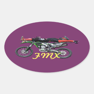 FMX - Freestyle Aerial Motocross Stunt III Ovaler Aufkleber