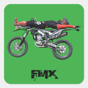 FMX - Freestyle Aerial Motocross Stunt III Quadratischer Aufkleber