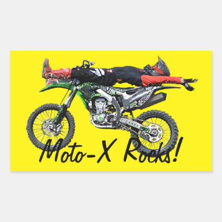 FMX - Freestyle Aerial Motocross Stunt III Rechteckiger Aufkleber