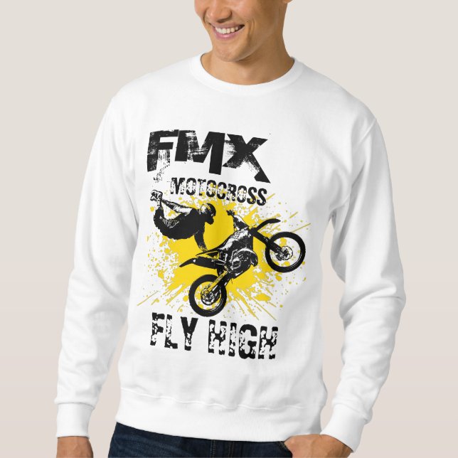 FMX Motocross Fly Hoher Langarm Sweatshirt (Vorderseite)