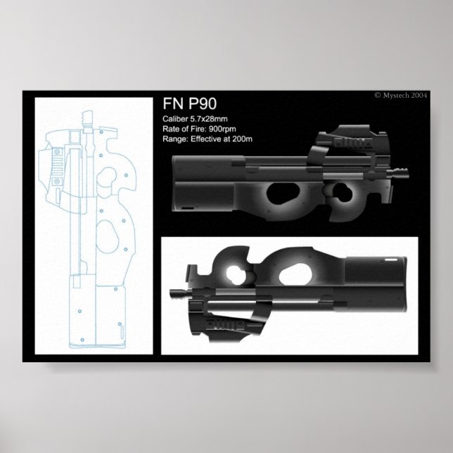 FN P90 - Stat Sheet Poster (Vorne)