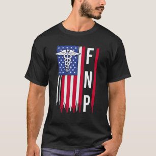 Fnp Familienkrankenpfleger USA-Flagge Lustige Kran T-Shirt