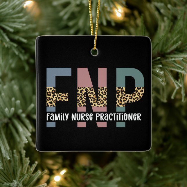FNP Family Nurse Practitioner Cheetah Print Keramikornament (Baum)