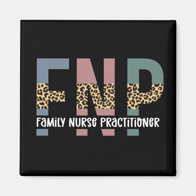 FNP Family Nurse Practitioner Cheetah Print Magnet (Vorne)