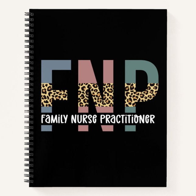 FNP Family Nurse Practitioner Cheetah Print Notizbuch (Vorderseite)