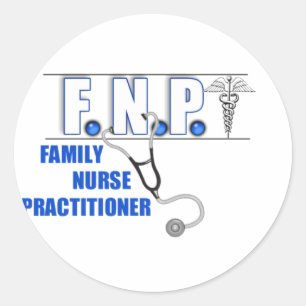 FNP LOGO STETHOSCOPE FAMILY NURSE PRACTITIONER RUNDER AUFKLEBER