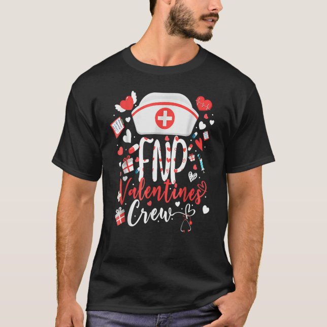 FNP LOVE Stethoscope Nurse Life FNP Valentines Nur T-Shirt (Vorderseite)
