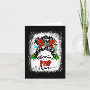 Fnp Nurse Healthcare Messy Bun Christmas Geschenke Karte