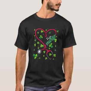 FNP Nurse St Patricks Day Liebe Stethoscope RN Nur T-Shirt