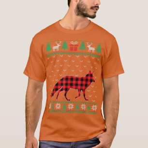 Fo Red Plaid Ugly Christmas Sweater Matching Pajam T-Shirt