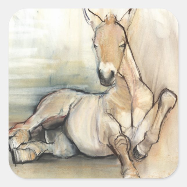 Foal 2012 quadratischer aufkleber (Vorderseite)