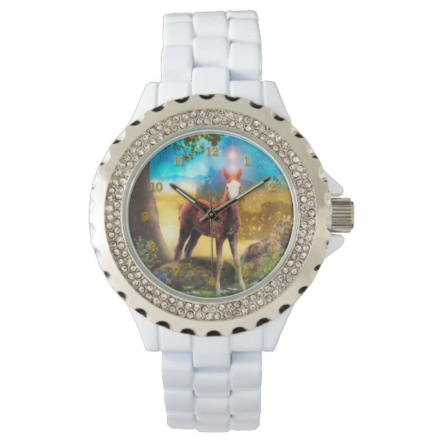 Foal Horse ENCHANTED FOREST Armbanduhr (Vorderseite)