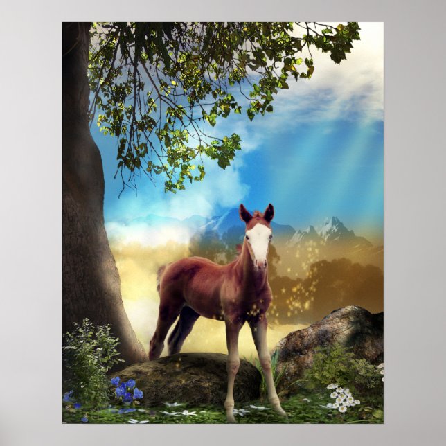 Foal Horse ENCHANTED FOREST Poster (Vorne)