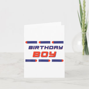 Foam Dart War Birthday Boy Shirt Karte