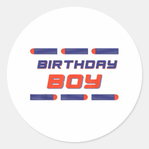Foam Dart War Birthday Boy Shirt Runder Aufkleber