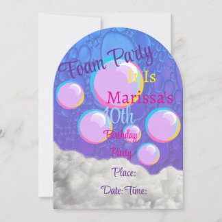 Foam Party Geburtstagseinladungen Einladung