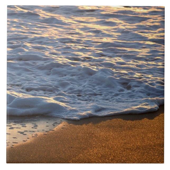 Foam surf Welle am Strand  Fliese (Vorderseite)