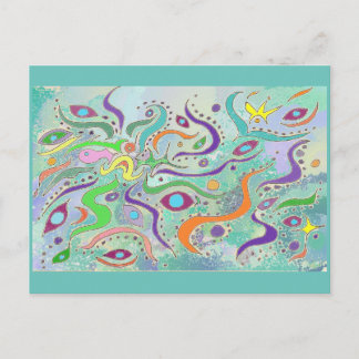 Foam Under Water Life Abstract Design Postkarte