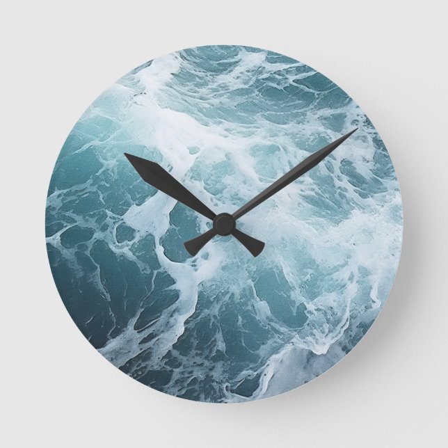 Foaming Waves Surf Painting Thema Runde Wanduhr (Vorderseite)