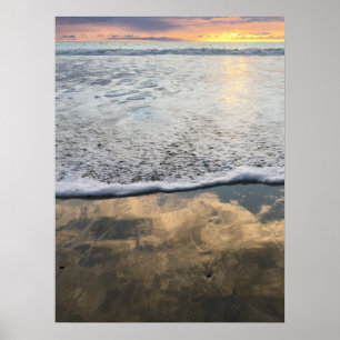 Foamy Waves am Moonlight Beach Poster