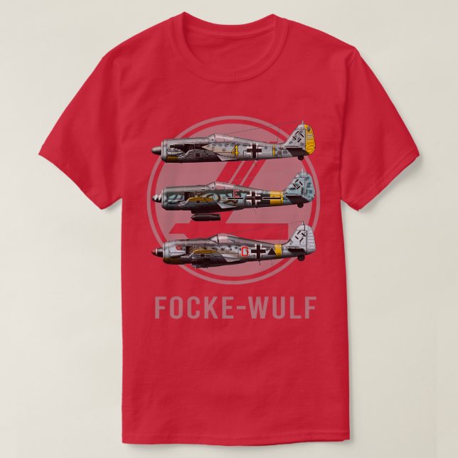 Focke Wulf FW190 Sammlung Wasserzeichen T-Shirt (Design vorne)