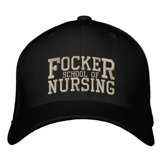 Focker School of Nursing Funny Nurse Parodu Bestickte Kappe (Vorderseite)