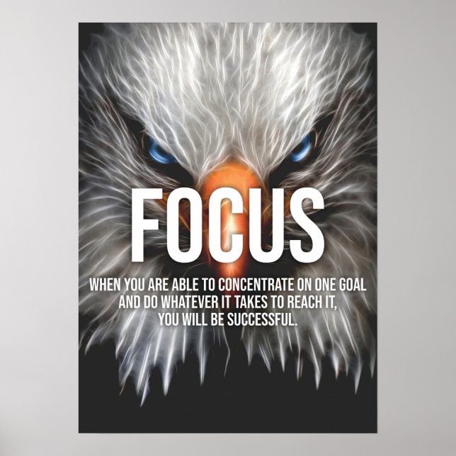 FOCUS - Adler Motivierend Poster (Vorne)