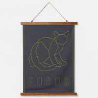 Focus Affirmation Poster einer gelben Origami-Katz
