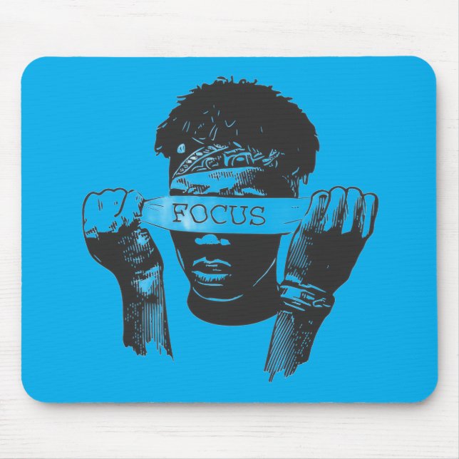 Focus Blindfold Motivational Street Art Illustrati Mousepad (Vorne)