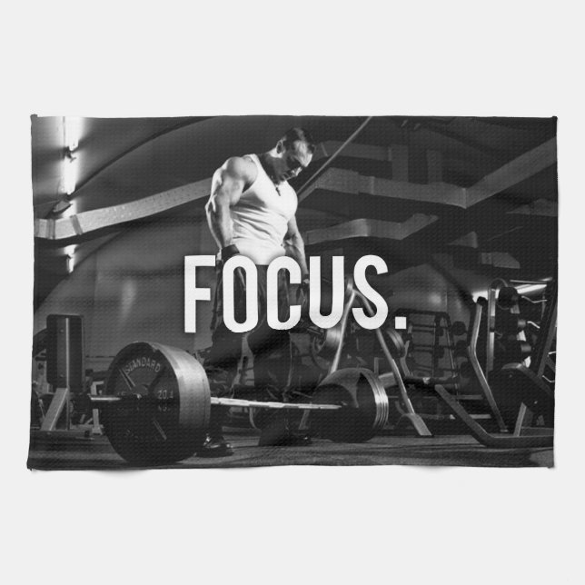 FOCUS - "Body Gebäude" Workout Motivierend Geschirrtuch (Horizontal)