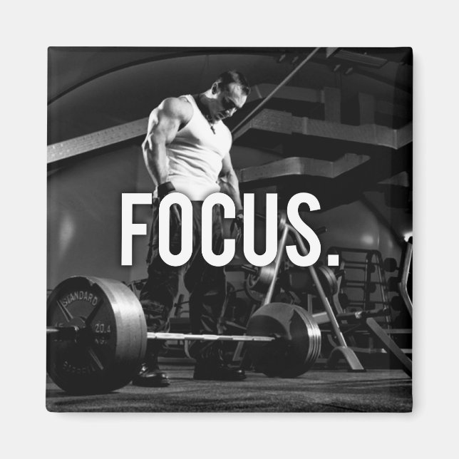 FOCUS - "Body Gebäude" Workout Motivierend Magnet (Vorne)