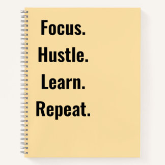 Focus Hustle Learn Repeat Motivational  students Notizbuch