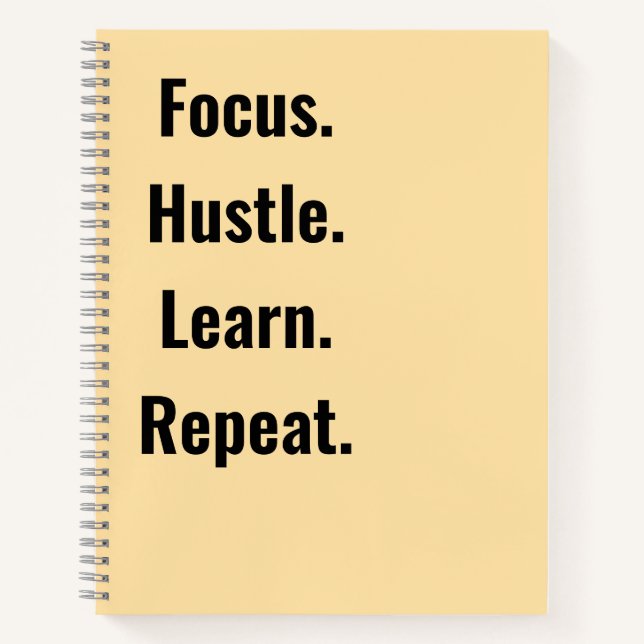 Focus Hustle Learn Repeat Motivational  students Notizbuch (Vorderseite)
