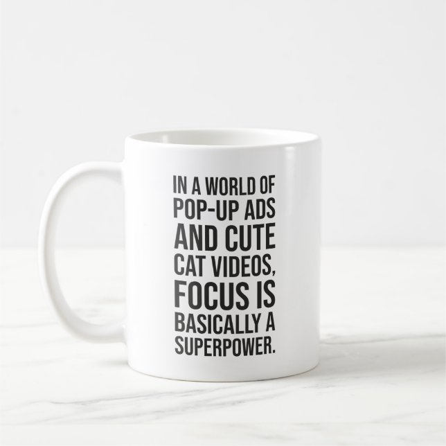 Focus ist eine Supermacht - Erfolgsfaktor Motivier Kaffeetasse (Links)