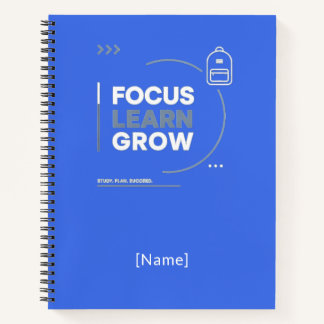 Focus Learn Grow / Motivación y Éxito Escolar Notizbuch