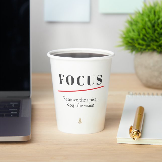 FOCUS Minimalist Motivational  — Clean Mode Pappbecher (InSitu)