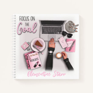 "Focus on the Goal" Girl Boss HQ Planer Notebook Notizbuch
